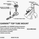 K-Edge Mounts & Spares - Garmin Top Tube Mount Black Anodised | Swinnerton Cycles