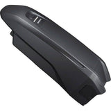 Shimano STEPS BT-E8014 418Wh e-bike battery mounted on down tube, black waterproof component for electric bicycles.