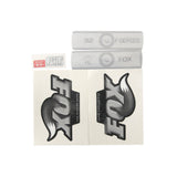 Black and white decal kit for Fox F-S RL suspension fork, featuring graphic components for 2010 model.
