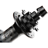 DT Swiss 370 Classic rear disc hub with 6-bolt, 135x10mm axle, singlespeed, 32H, black, mounted on a bicycle wheel.