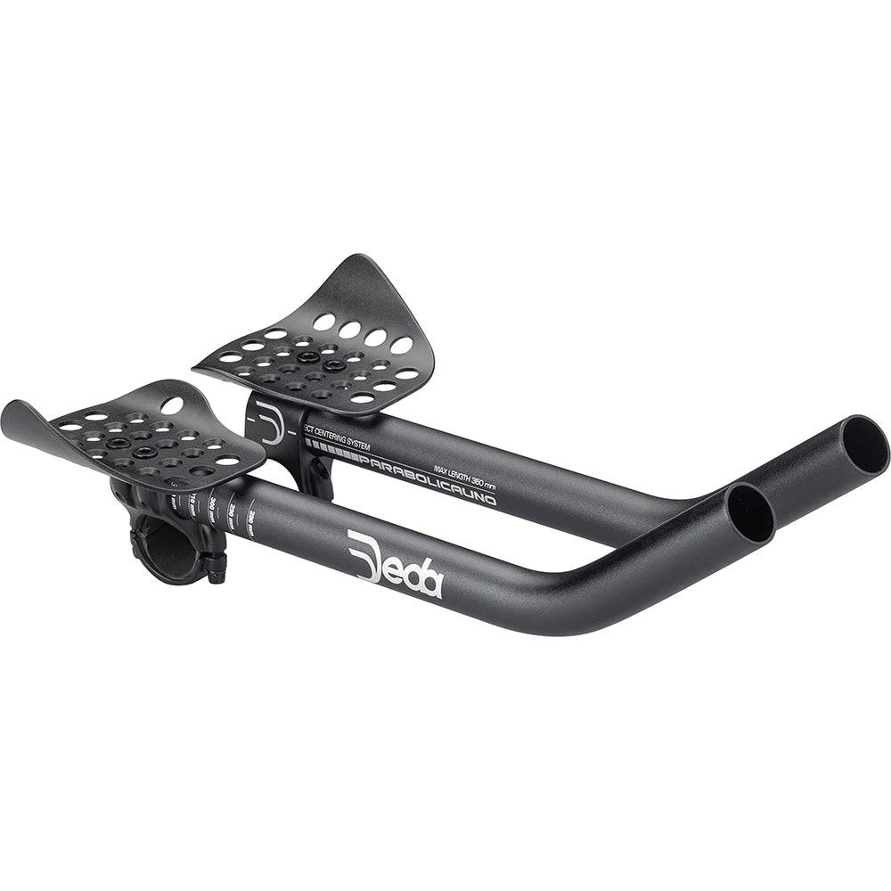 Deda Elementi Parabolica Uno Aero clip-on handlebar bars for racing bicycles, lightweight aerodynamic components, side view.