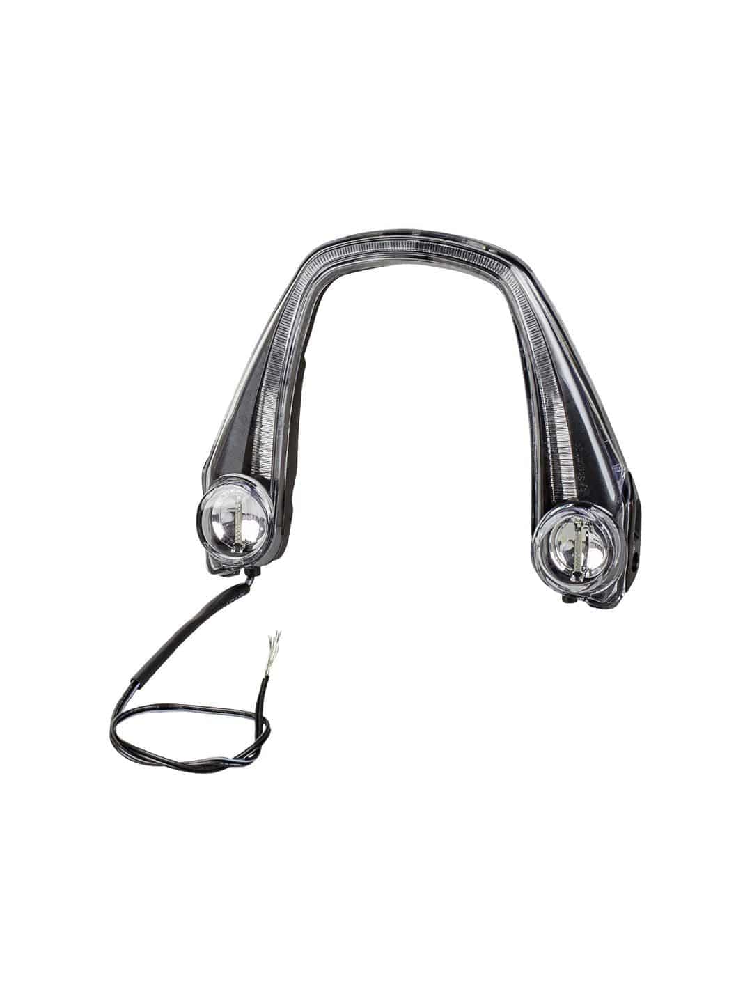 Bontrager Ride+ Black Fork Light for e-bikes, 50 Lux integrated front light on black accessory designed for improved visibility.