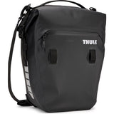 Thule Shield Commuter 22L Waterproof Black Pannier with Laptop Sleeve, designed for bike commuting accessories.
