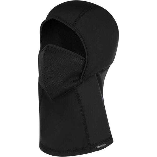 Madison DTE Isoler Thermal Balaclava in black, wind-resistant outdoor face mask, versatile clothing for cold weather protection.