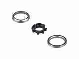 Black Bontrager Allant+ 9.9 Zouma Supreme+ 28.6mm bike headset component showing the headset's top view and branding details.