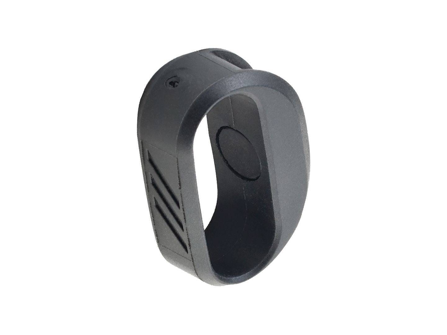 Black Bontrager 4mm cadence band magnet for bike crank, universal fit, accessory for cycling cadence measurement.