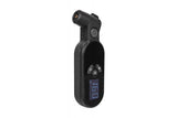 Topeak Smart Gauge D2X digital tire pressure gauge with Presta, Schrader, and Dunlop valve adapters, showing digital display.