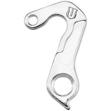 M Part Gear Hanger for bicycles, used for frame protection and replacement, shown attached to bike frame in a close-up image.