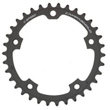 Campagnolo 11X 110 34T chainring for S-Rec, Rec, Chor groupsets, showing the black alloy component with gear teeth.