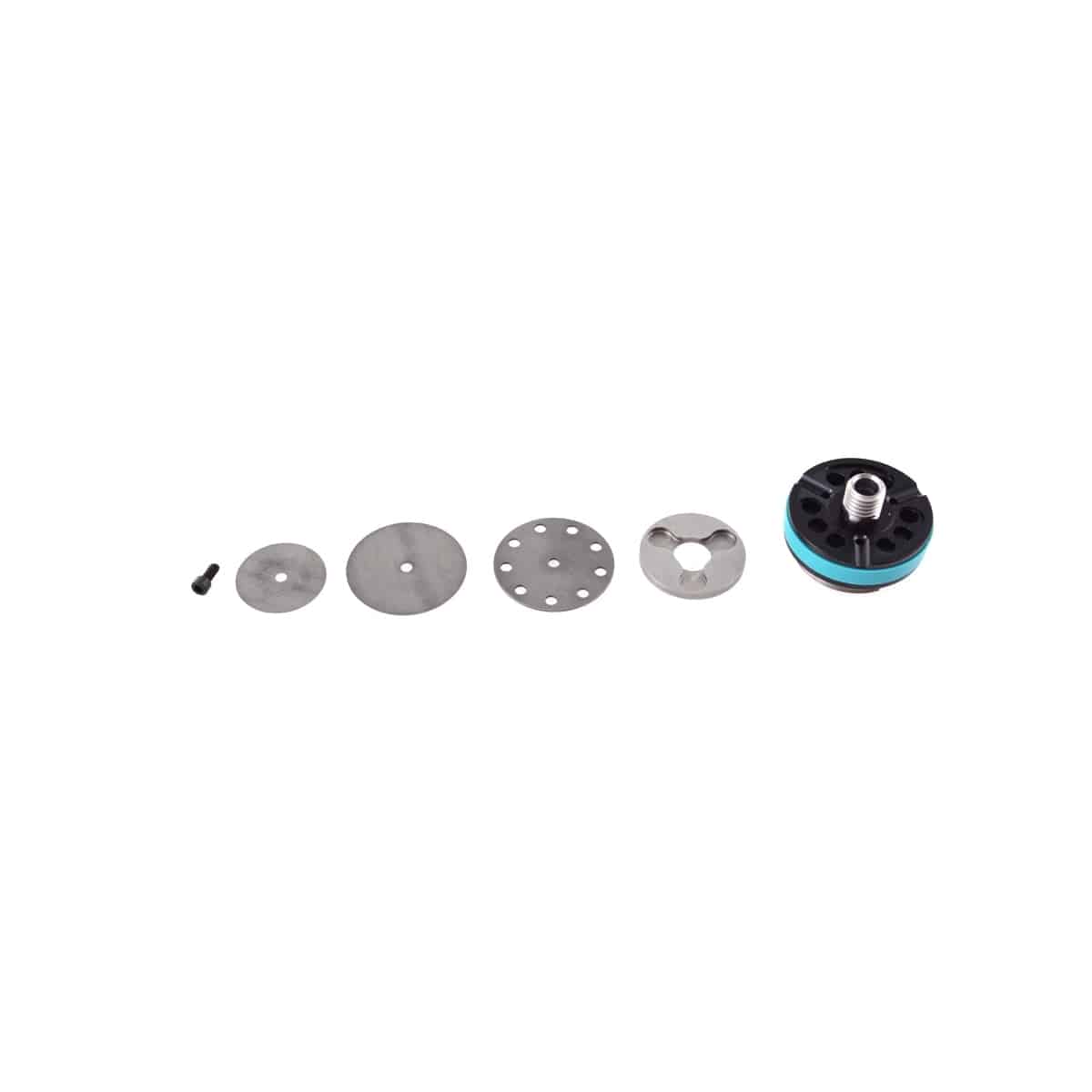 Fox Shock FLOAT DPS 2019 non-remote digressive piston valving assembly component for mountain bike suspension systems.