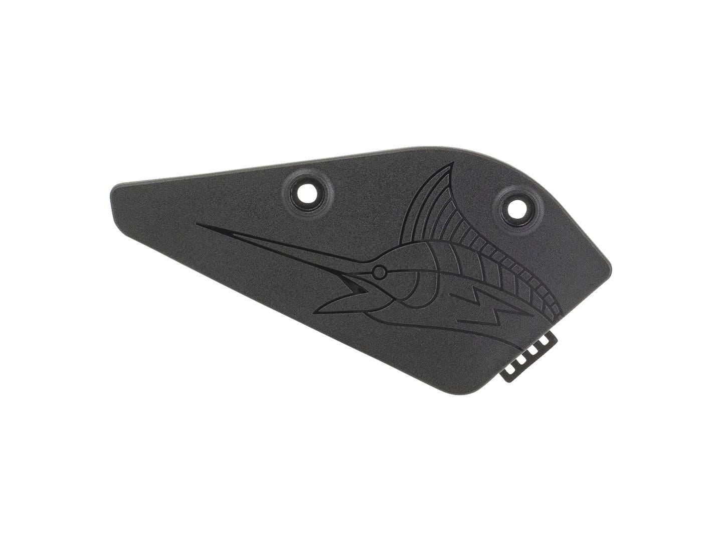 Black Trek Marlin+ motor access cover with installation bolts, compatible with Trek 2024 mountain bikes.