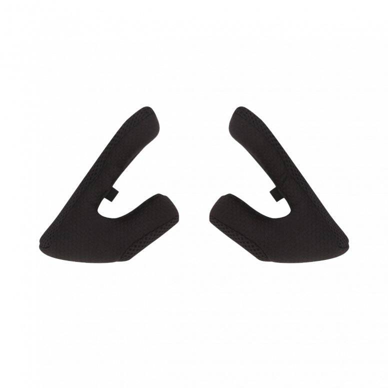 Black MET Parachute MCR helmet cheek pads set with 20mm replacement cushions, designed for comfortable fit and protection.