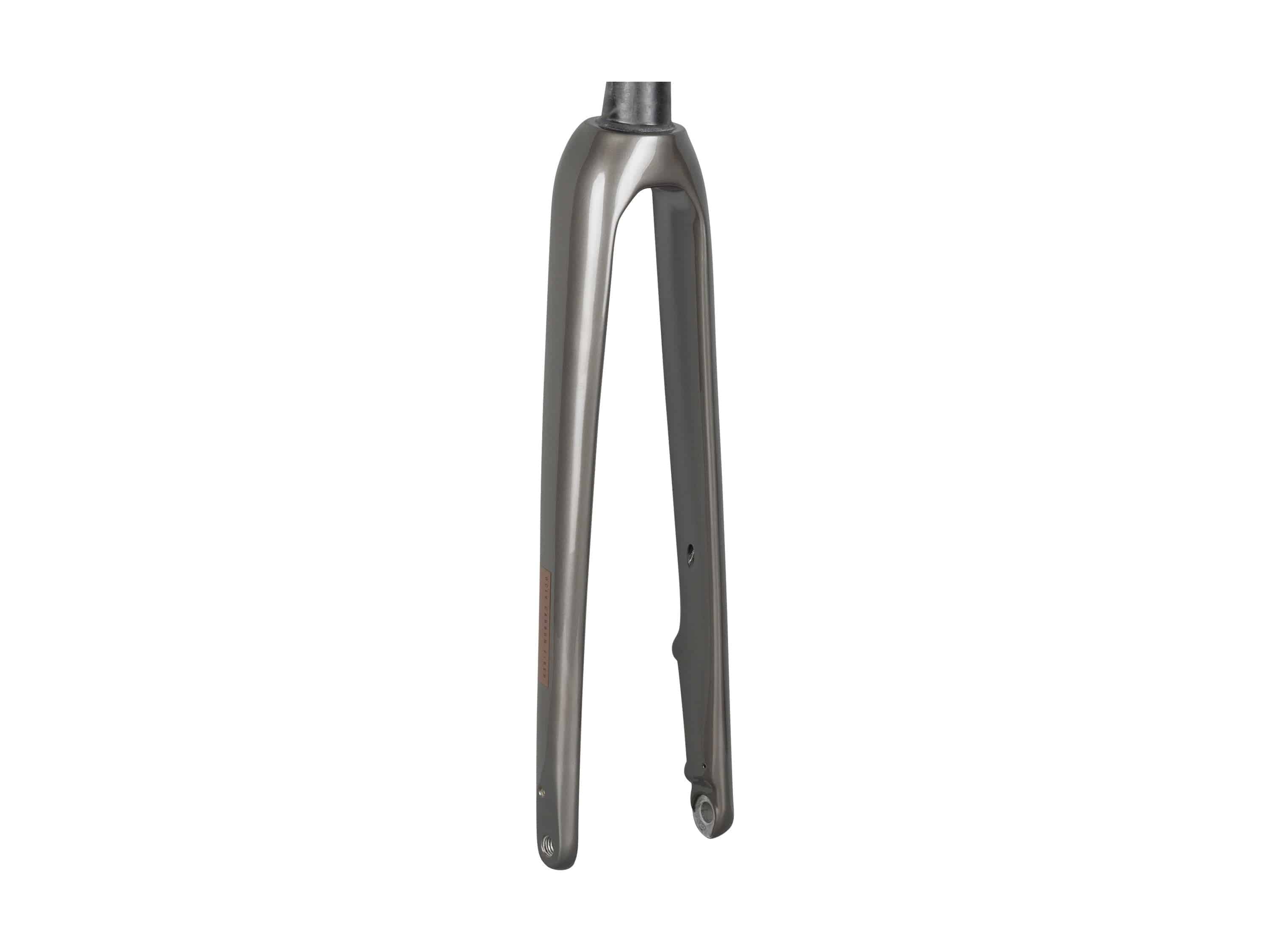 Trek Domane+ AL road bike forks, durable aluminum components for precise steering and improved ride performance.