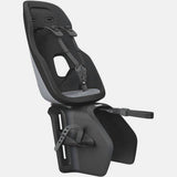 Thule Yepp Nexxt 2 Maxi rack mount child bike seat with safety straps and padded seat for kids, designed for bike accessories.