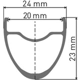 Black DT Swiss R 470 DB disc brake rim with Presta valve hole, tubeless compatible, designed for mountain bike components.