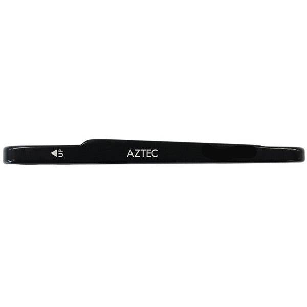 Aztec flatmount adapter for 180mm rotor, compatible with flatmount calipers and forks, shown in black metal with mounting holes.