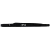 Aztec flatmount adapter for 180mm rotor, compatible with flatmount calipers and forks, shown in black metal with mounting holes.