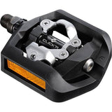 Shimano PD-T421 CLICK'R black pedal with pop-up mechanism and adjustable tension, designed for bike components.