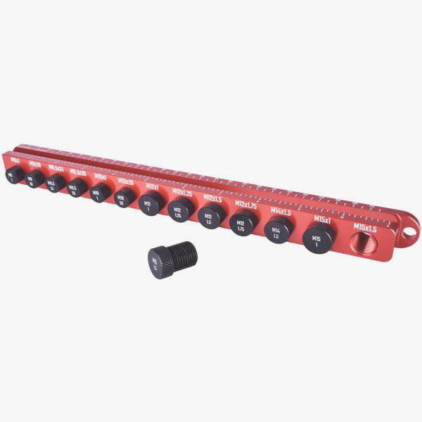 Wheels Manufacturing Axle Ruler Pro bike axle and thread measurement tool with clear measurement markings and compact design.