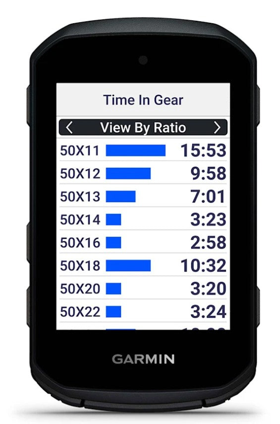 Garmin Edge 550 GPS cycling computer with performance tracking and coaching features, shown with its screen and buttons.