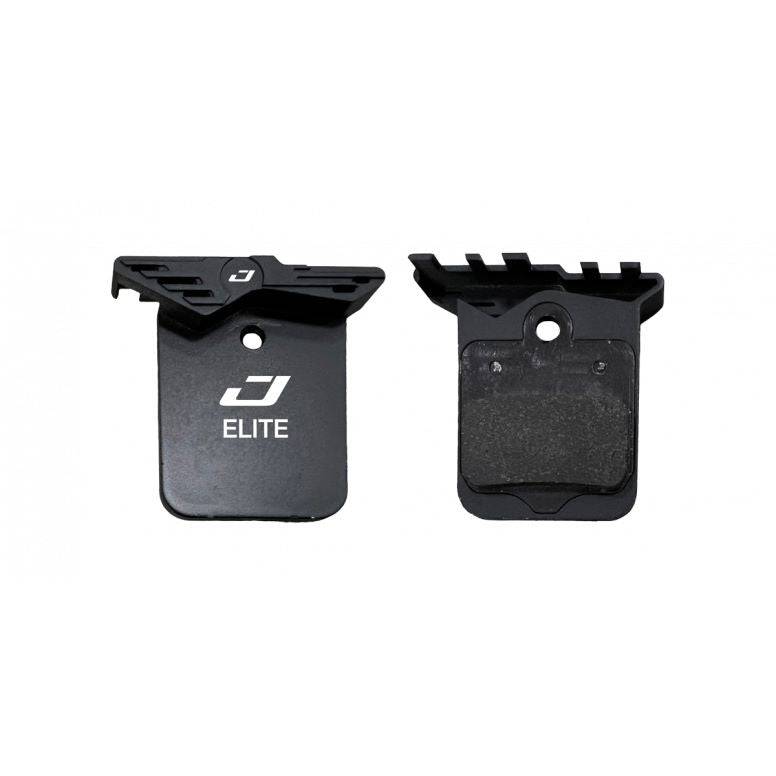 Jagwire Elite Cooling Disc Brake Pads for SRAM Road AXS systems in black, showing the components designed for high-performance cycling.