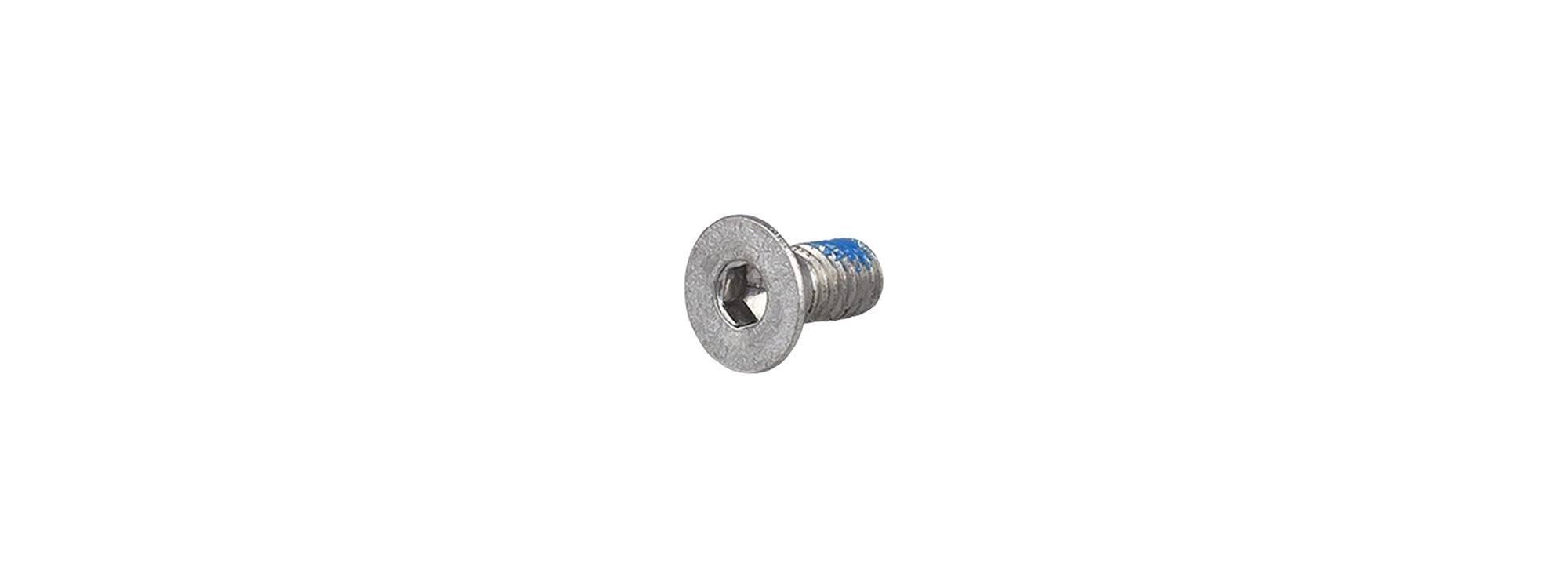 Silver Trek Road M3 x 0.5 x 7mm countersunk head bolt for bike components, shown with threaded metal shaft and smooth head.