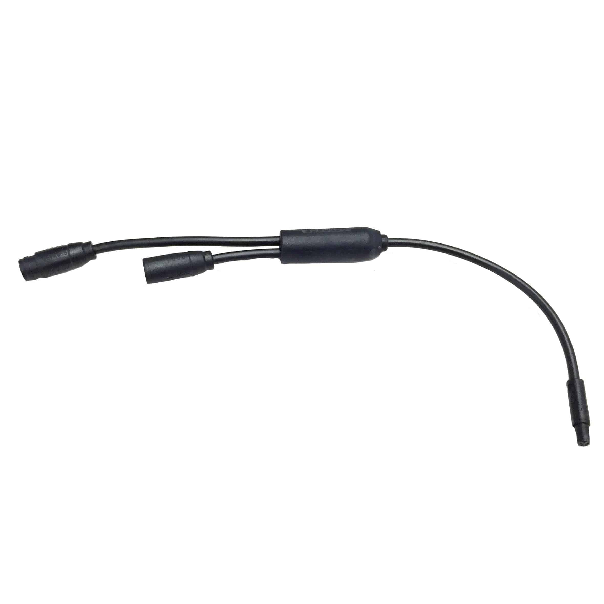 MAHLE X35+ Y splitter wire for iWoc Trio and GXA ANT+ dongle connection, showing the compact components and connectors.