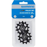 Shimano XTR RD-M9100/M9120 rear derailleur pulley set with replacement wheels for mountain bike components.