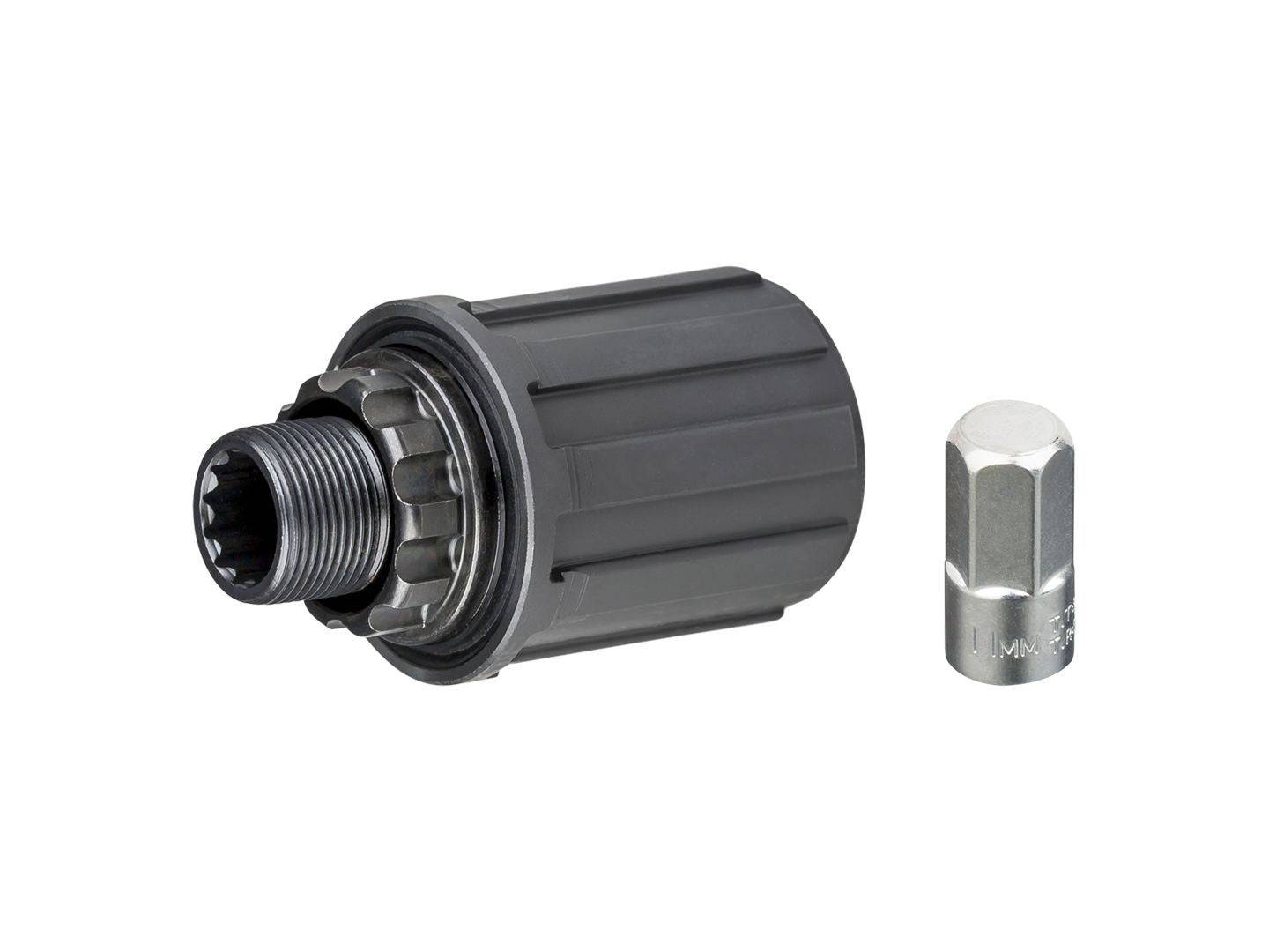 Black Bontrager SSR/Superstock/Select 8-10 speed freehub body for 130/135mm OLD bikes, compatible with various wheel components.