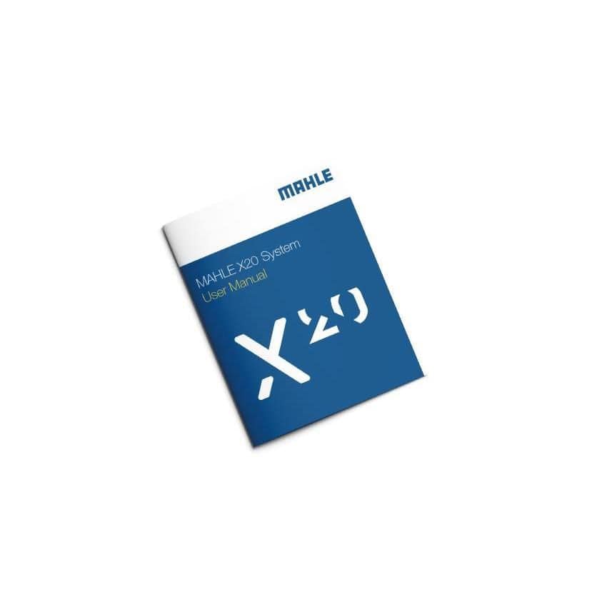 MAHLE X20 System manual cover showing multilingual e-bike transmission guide and maintenance instructions.