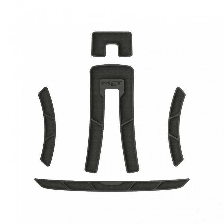 Black MET E-Mob helmet replacement pad kit with cushioned comfort and improved fit, shown in the image.