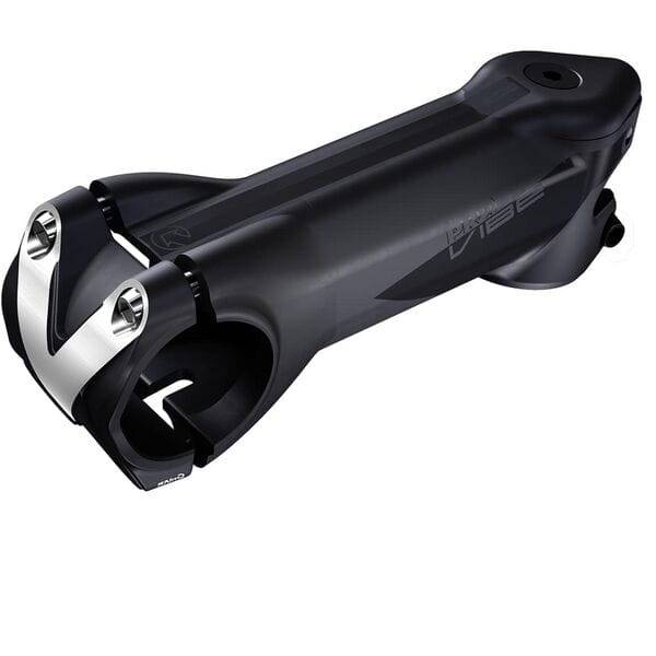 PRO VIBE alloy bike stem with 31.8mm clamp, -10° angle, Shimano Di2 compatible, showing the sleek metallic finish and clamp details.