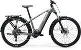 Merida eFloat CC 400 EQ MY26 electric hybrid bike with Bosch CX motor and 29-inch fat tires, gray and black color.