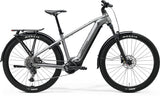 Merida eFloat CC 500 EQ electric hybrid bike with Bosch CX motor, 800Wh battery, suspension, MTB tires, and commuter accessories.