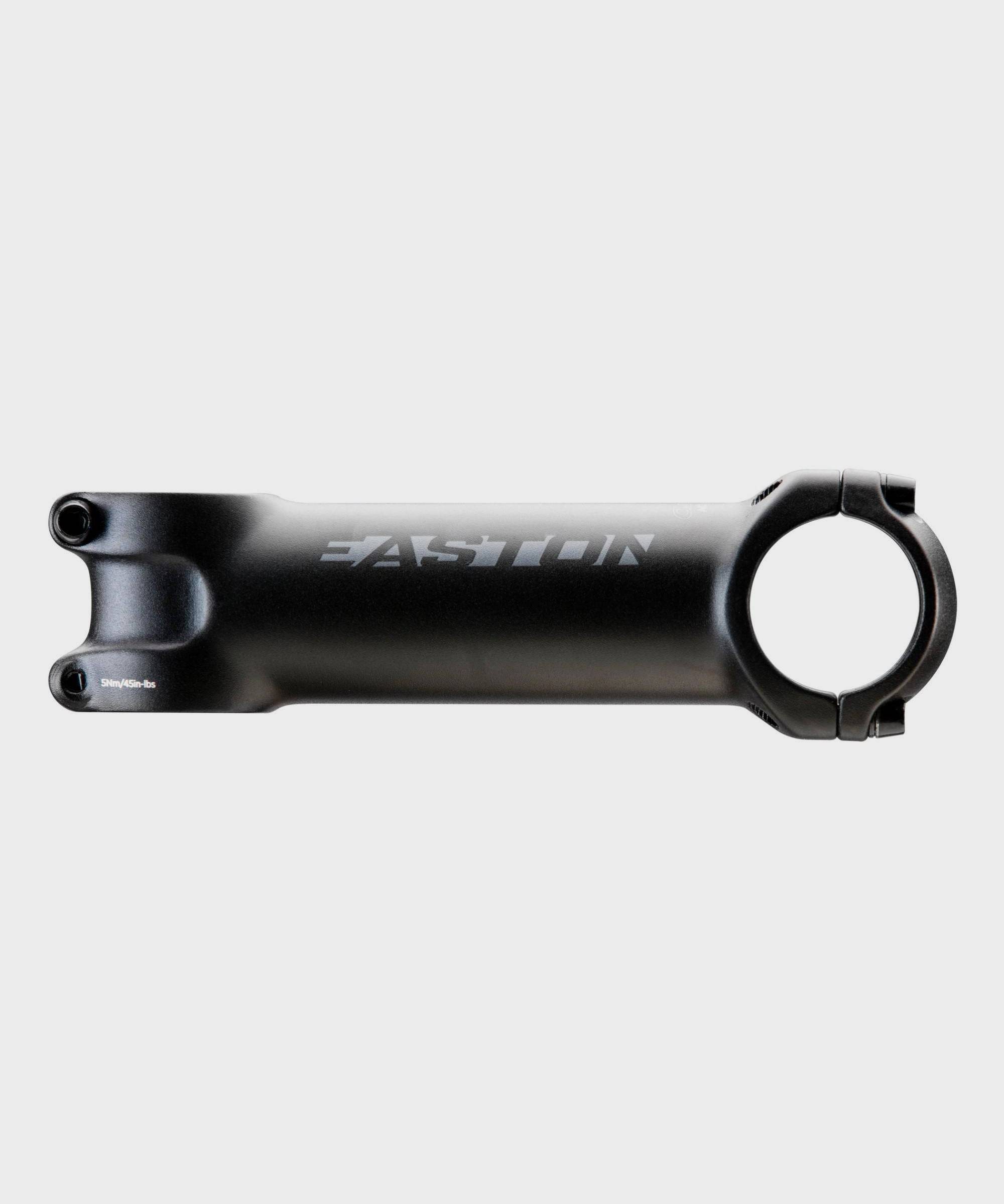 Easton EA70 alloy bike stem with 31.8mm clamp and 1 1/8" steerer tube, shown in multiple lengths for road or mountain bikes.