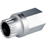 DT Swiss Ring Nut Installation Tool for Ratchet EXP Hubs, workshop service tool, shown with metal tool and hub parts.