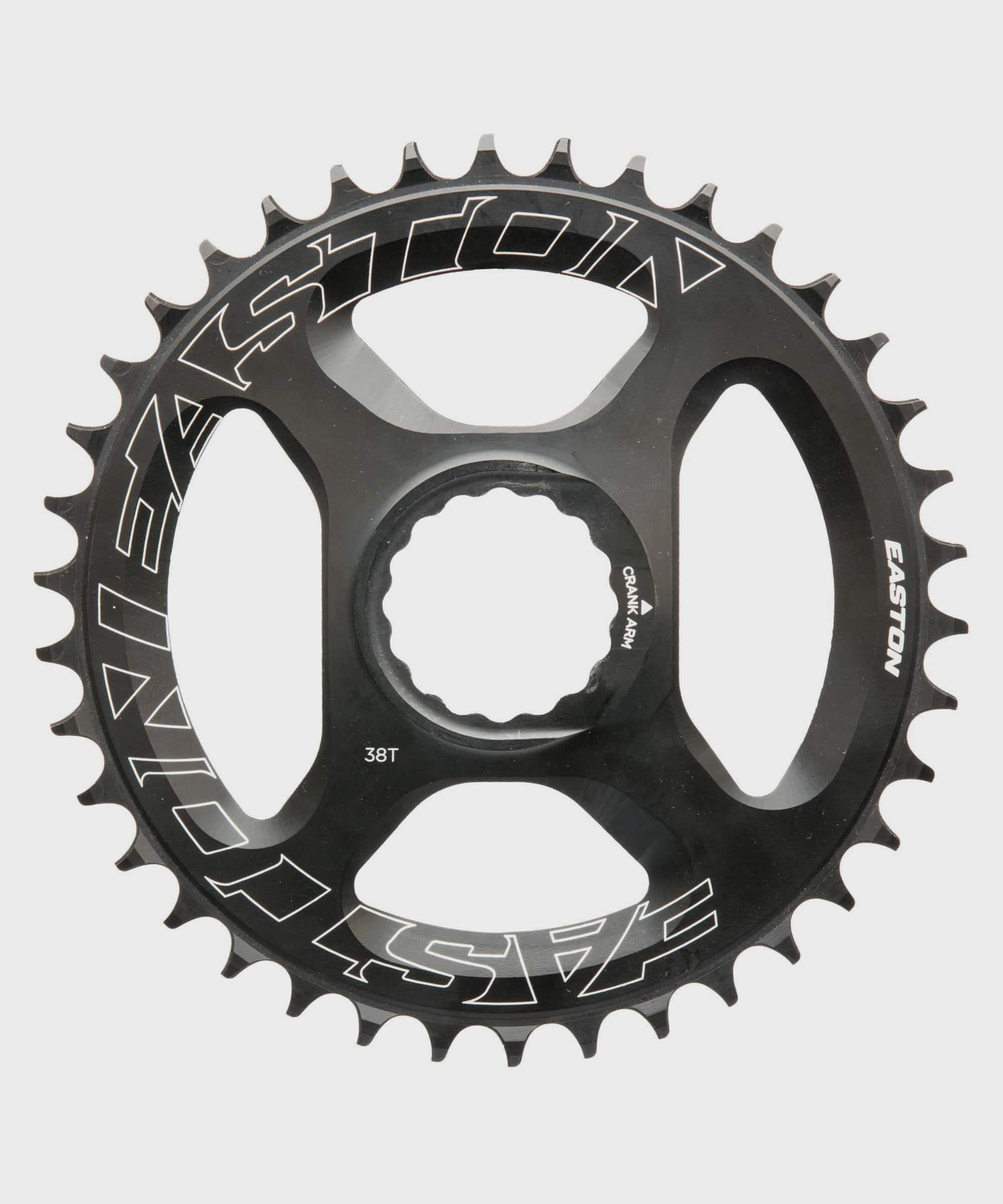 Easton Direct Mount Chain Ring for road, cyclocross, and gravel bikes with Cinch system, showing the black component with mount holes