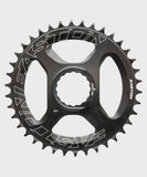 Easton Direct Mount Chain Ring for road, cyclocross, and gravel bikes with Cinch system, showing the black component with mount holes