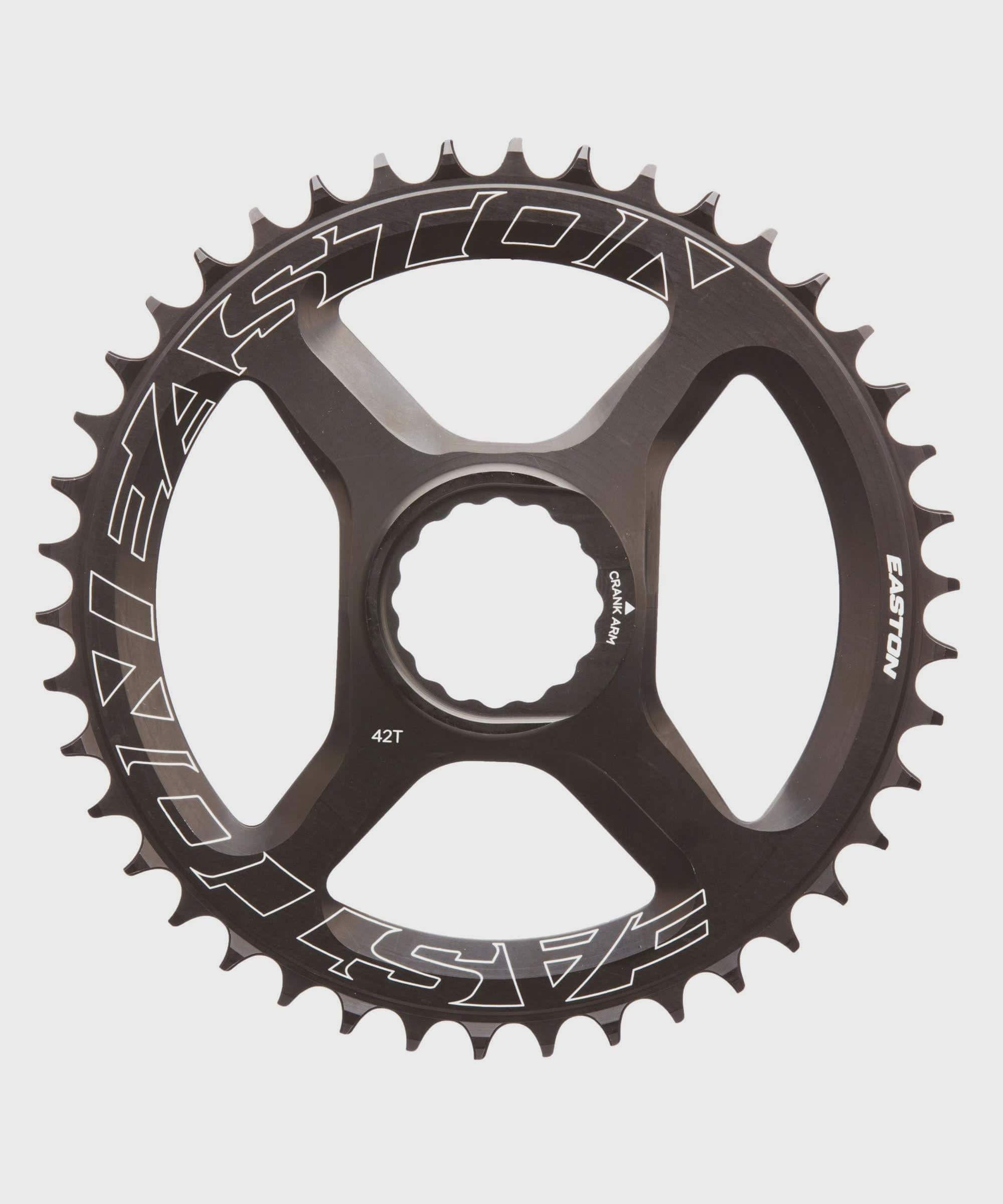 Easton Direct Mount Chain Ring for road, cyclocross, and gravel bikes with Cinch system, showing the black component with mounting holes.