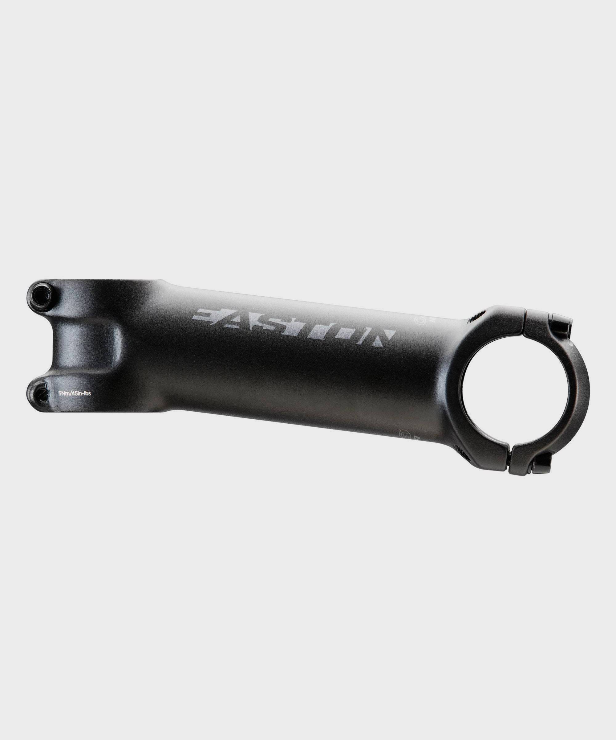 Easton EA70 alloy bike stem with 31.8mm clamp and 1 1/8" steerer tube, showing adjustable length and sleek design.
