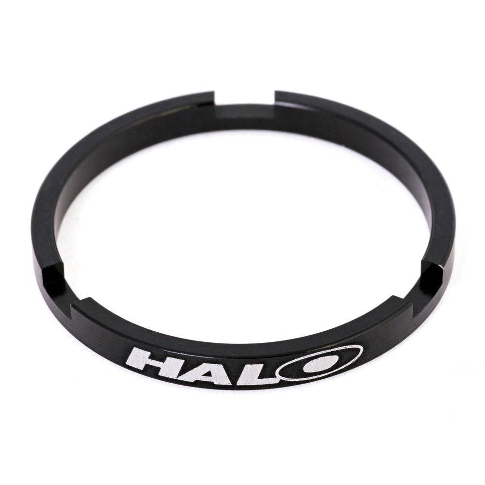 Halo 7-8 speed cassette spacer for 7-speed cassettes on 8-10 speed freehubs, shown on bicycle component.