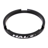 Halo 7-8 speed cassette spacer for 7-speed cassettes on 8-10 speed freehubs, shown on bicycle component.