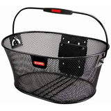 Rixen-Kaul Oval Mesh Bike Basket 16L mounted on handlebar with KLICKfix adapter, designed for bike accessories and storage.