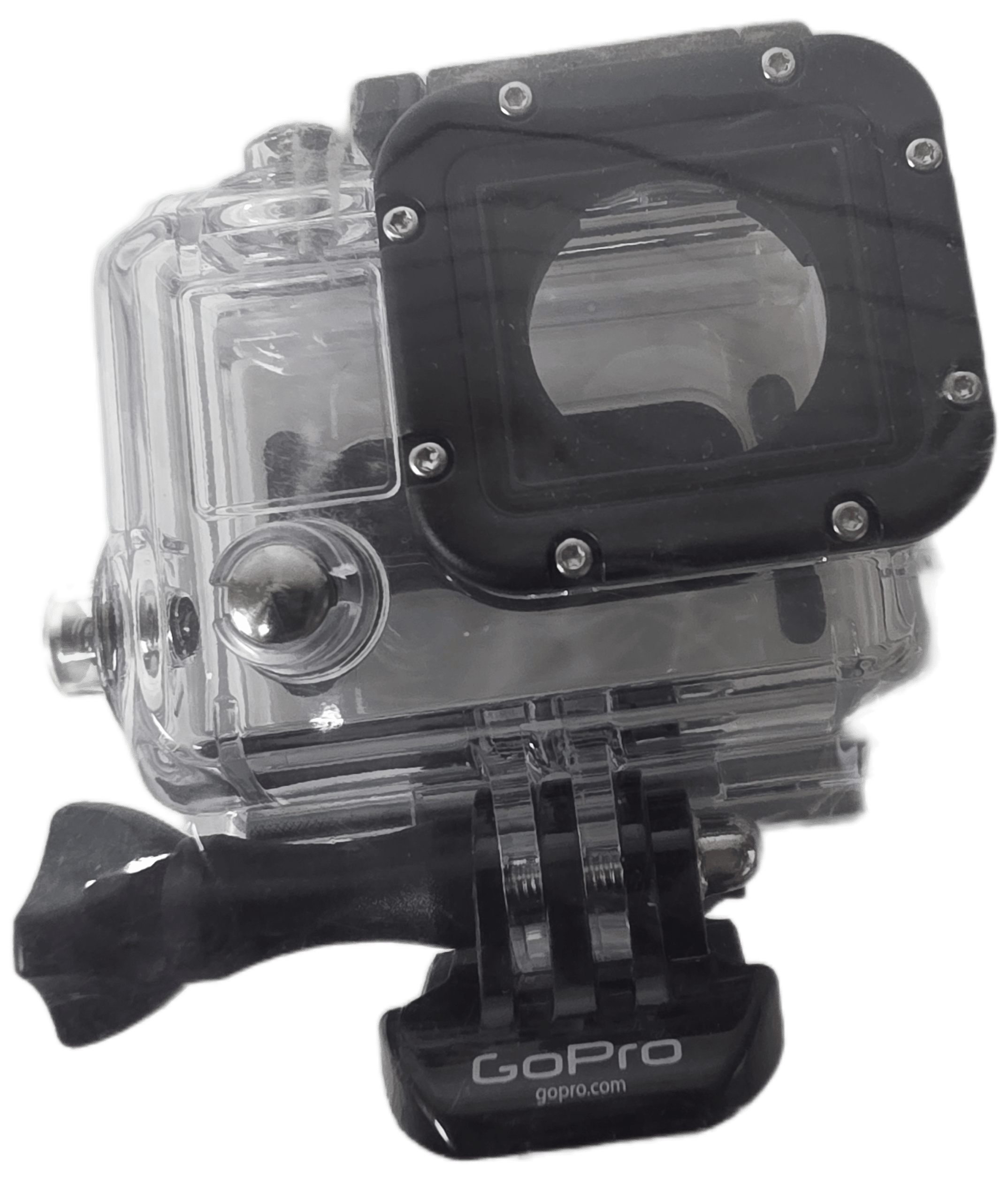 GoPro Hero3 waterproof replacement housing protective case accessory, clear plastic case for underwater filming and device protection.