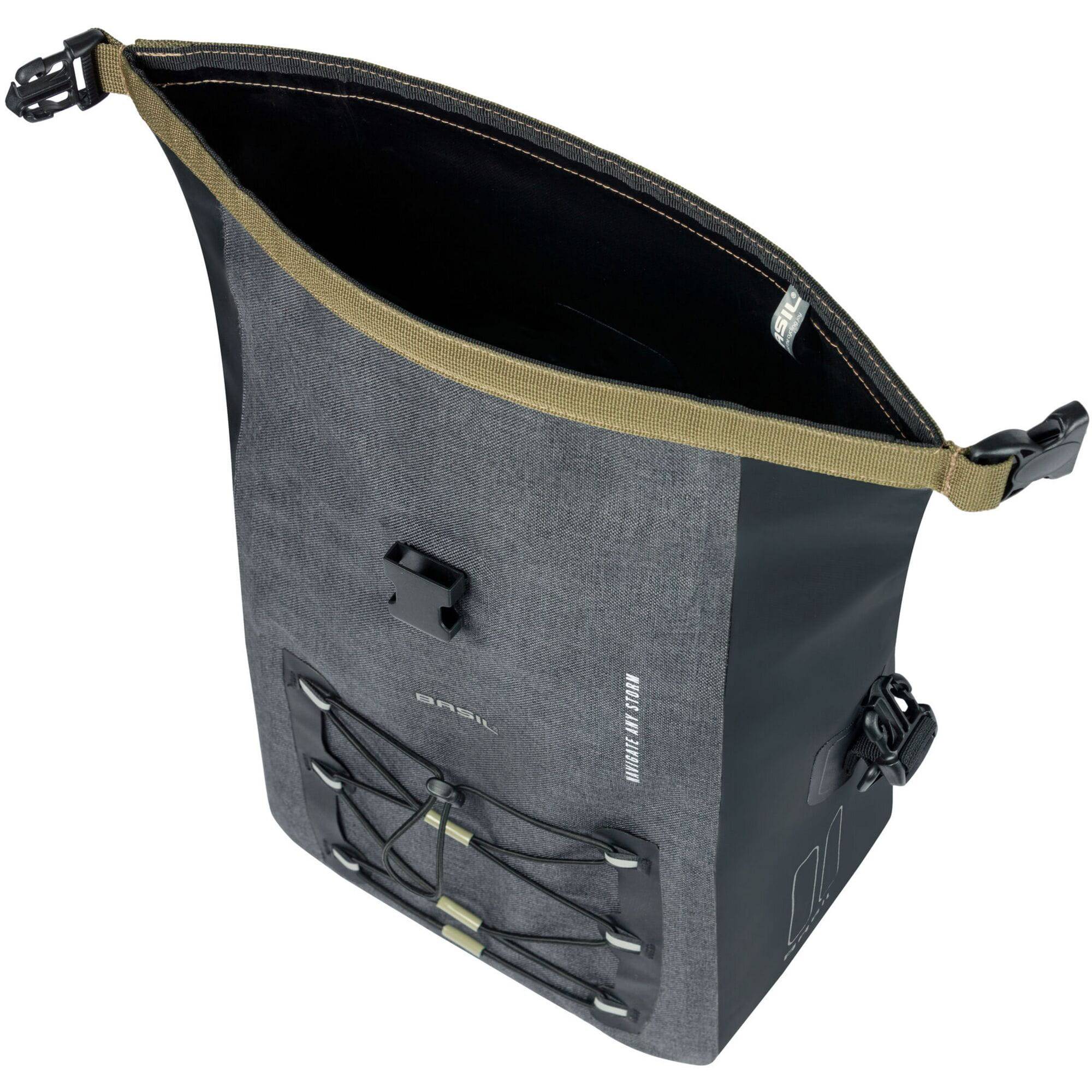 Basil Panniers & Bags - Navigator Storm M single pannier bag 12-15L black | Swinnerton Cycles