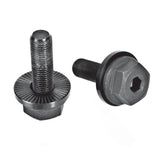 Halo MXR BMX hub axle bolts with Cro-Moly washers, shown in close-up, used as replacement components for BMX hubs.