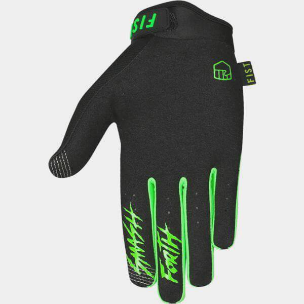 Fist Handwear fluorescent green gloves with durable grip for wet and dry conditions, designed for versatile outdoor use