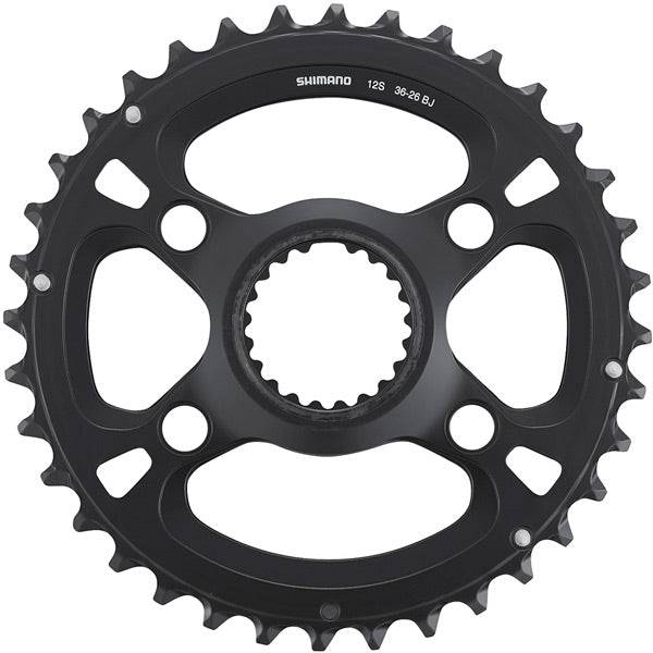 Shimano Deore XT FC-M8100-2 36T chainring for 36-26T crankset, high-performance bike component for mountain biking.