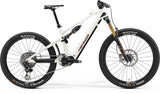 Merida eOne-Sixty 10K full suspension electric mountain bike with 600Wh battery, featuring sturdy frame and off-road tires