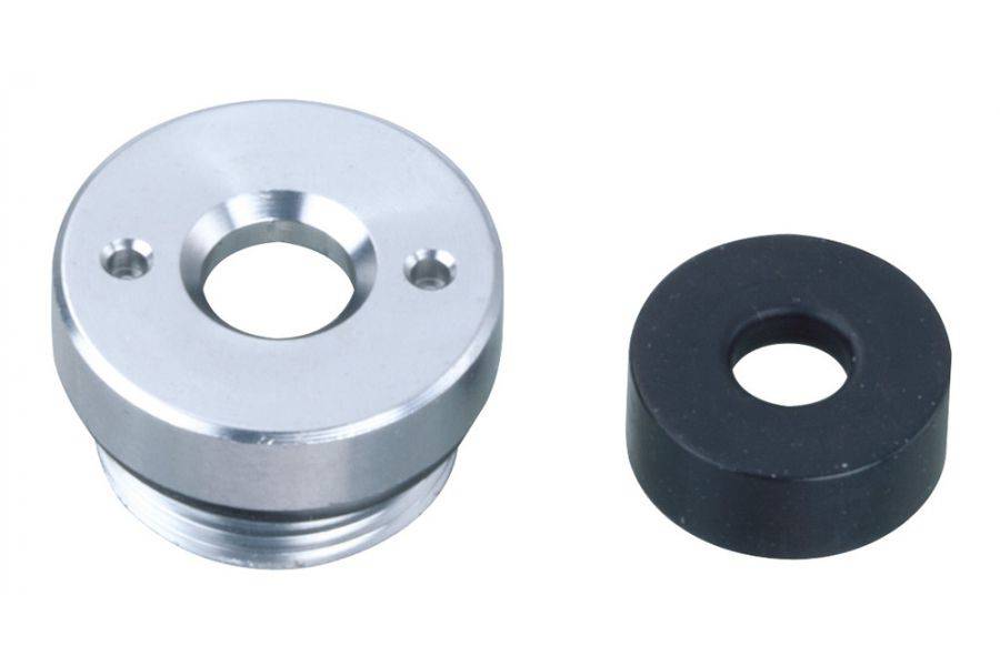Topeak Mini Rocket iGlow Rebuild Kit with black replacement parts for pump maintenance and repair.